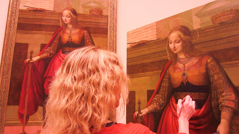 Pintando Santa catalina de Yáñez de La Almedina