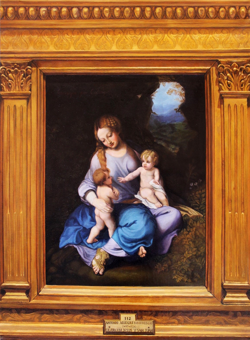 La Virgen, Jesús y San Juan de Correggio
