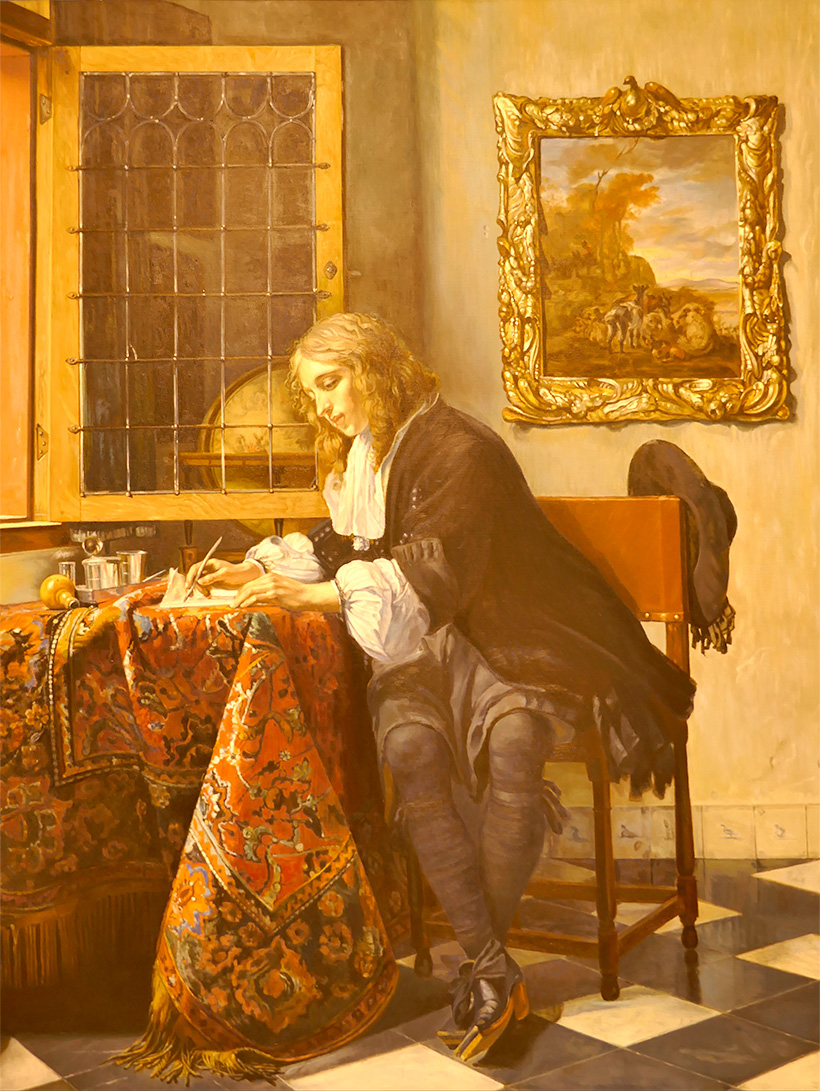Hombre escribiendo una carta